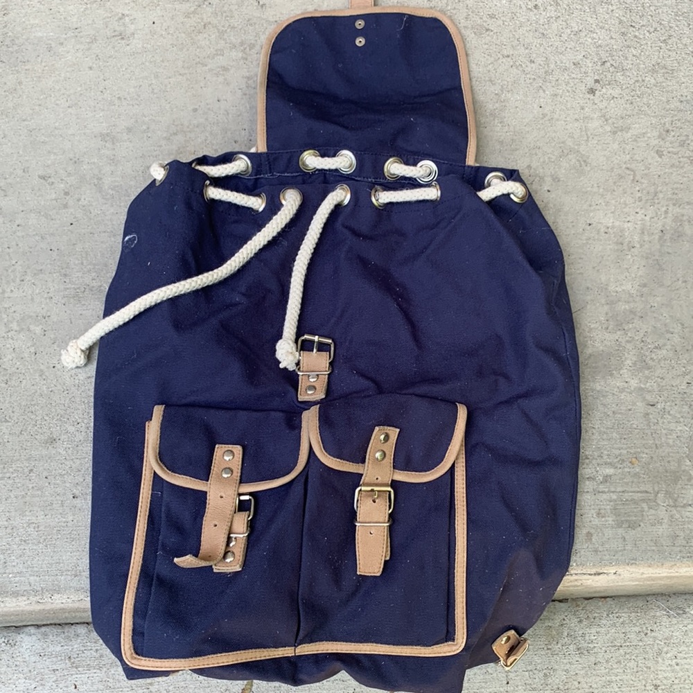 Drawstring Backpack Canvas Material Very Nautical - image 2